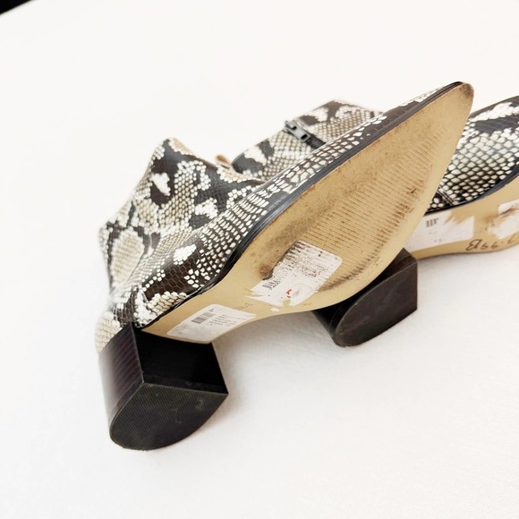 Saks Fifth Avenue Snakeskin Printed Bootie Pointy Toe GT011-J-1 Size 7.5 - Picture 7 of 9